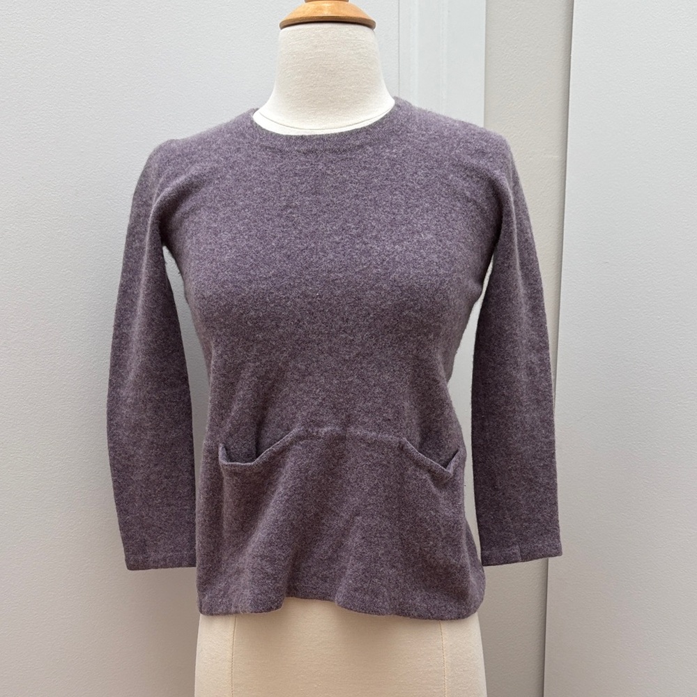 J. Jill Purple Crewneck Sweater with Front Pockets